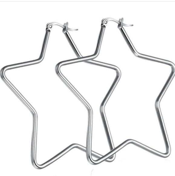 🔴🆕️ Star Earrings Hoops - Picture 4 of 11